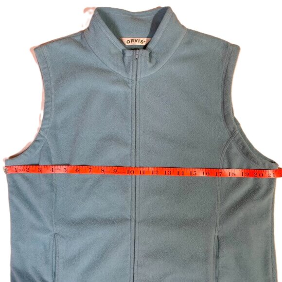 Orvis Fleece Vest Size L Seafoam Light Blue Full Zip - Picture 5 of 6